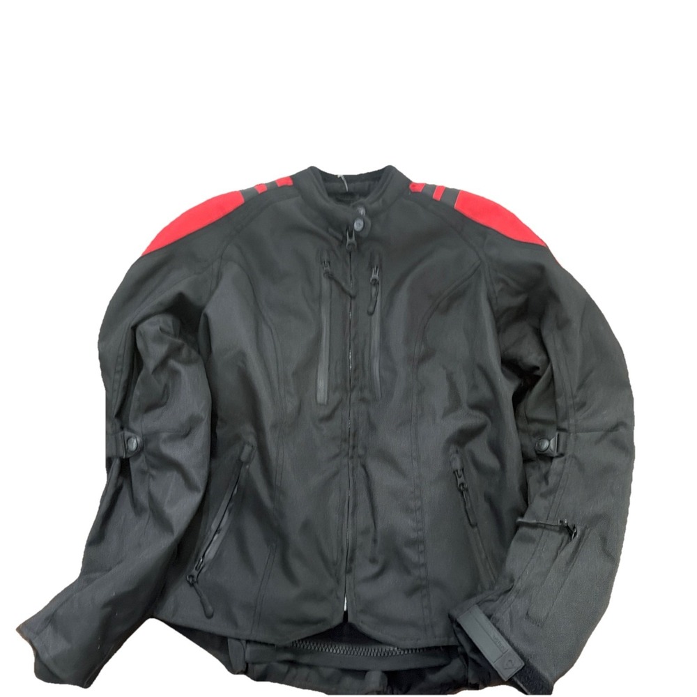 Viking Cycle Womens Motorcycle Jacket Medium  Red Black Liner Armor